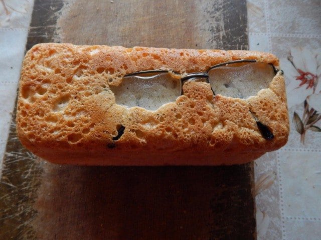glasses in banana bread via mashable on the happy list