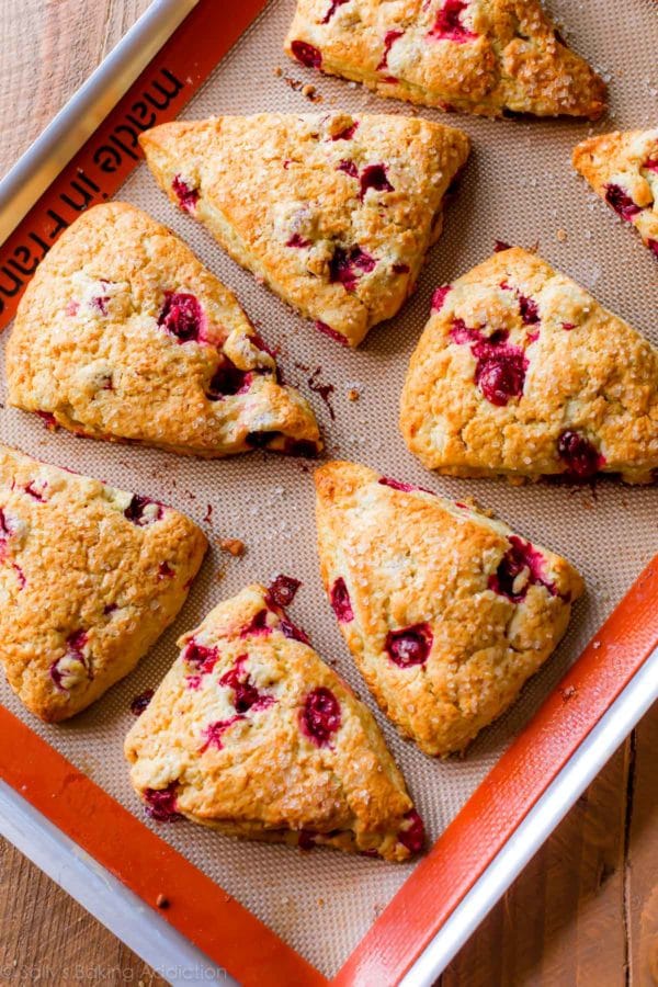 cranberry orange scones via sally's baking addiction on the happy list