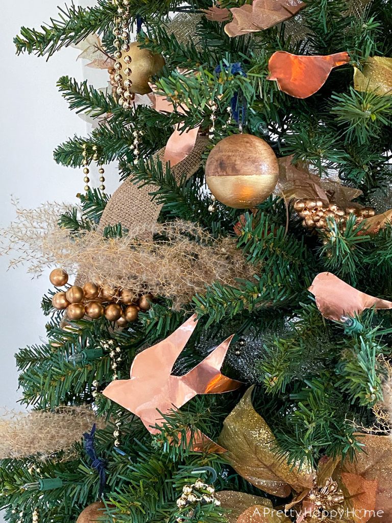 gold and copper christmas tree
