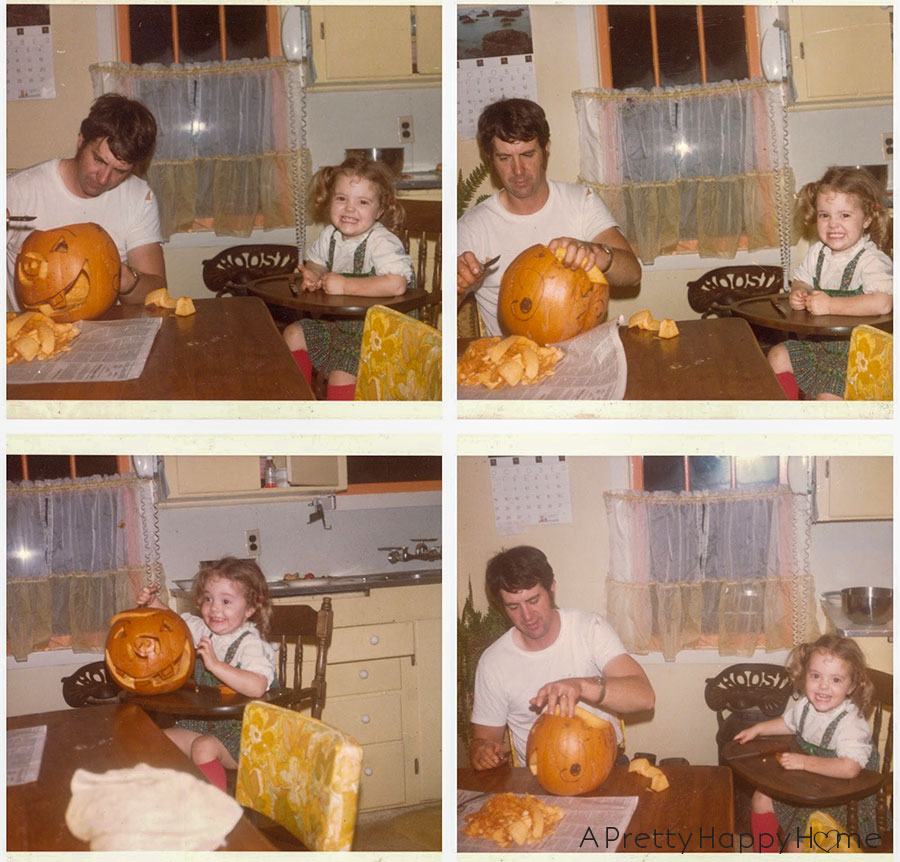 pumpkin cutting funny faces happy 75th dad
