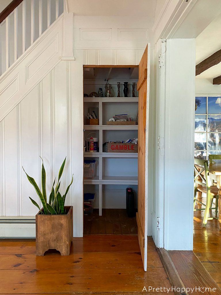 under the stairs shelves