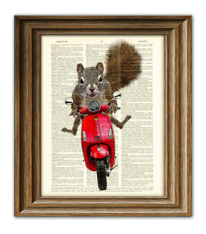 squirrel on dictionary page via etsy collageorama on the happy list