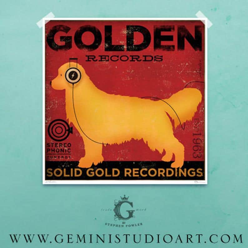 golden records art for gemini studio art on etsy