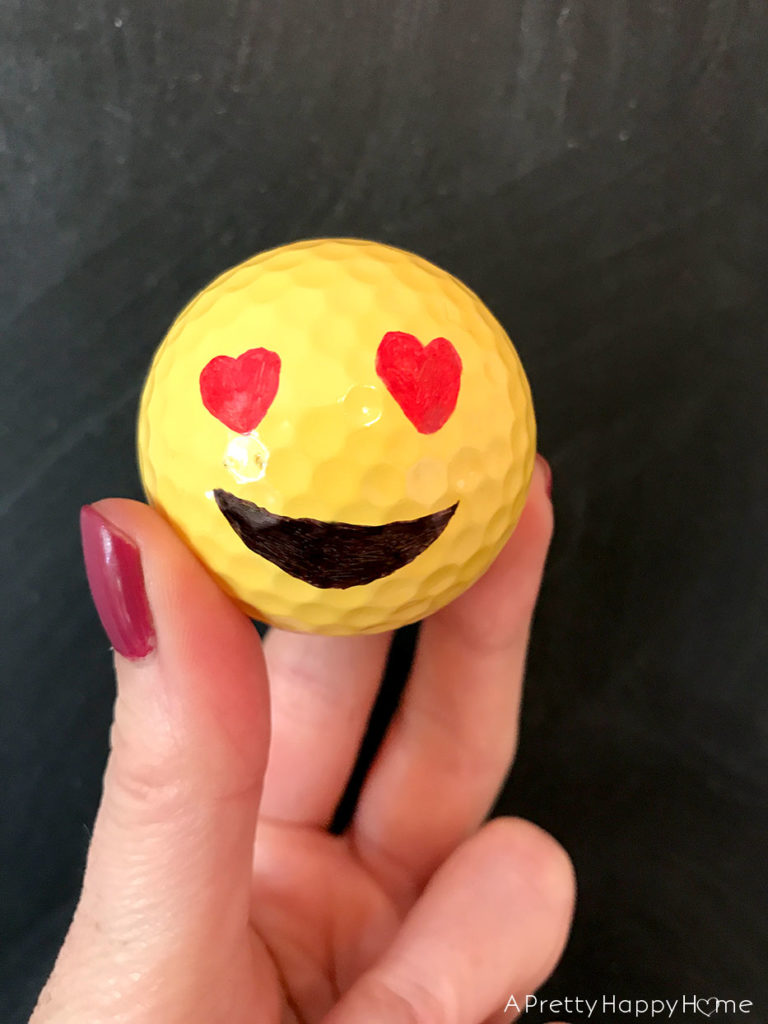 emoji golf ball craft using old golf balls