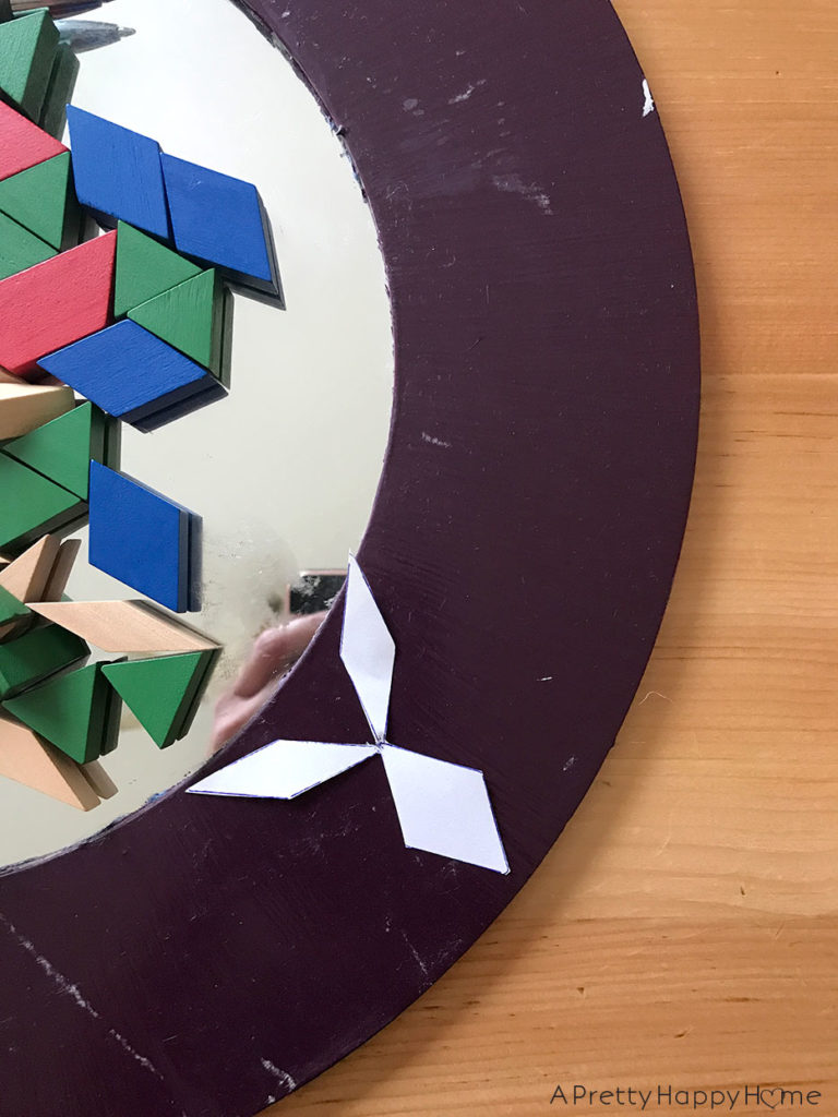 geometric mirror diy using children's blocks