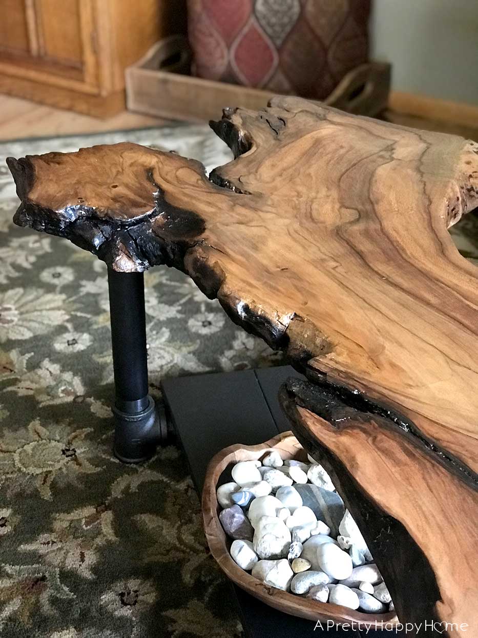 DIY live edge side table from a pretty happy home