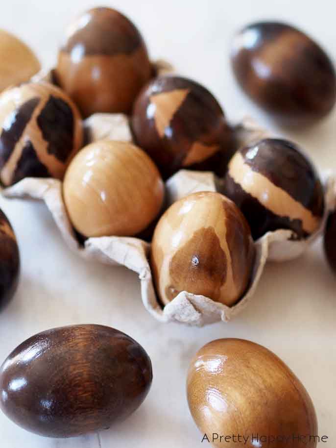wood stained easter eggs wood eggs 3 Easy Ideas to Get You in the Mood For Spring