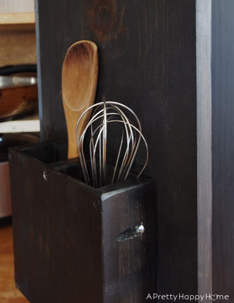 DIY Cabinet Door Utensil Caddy