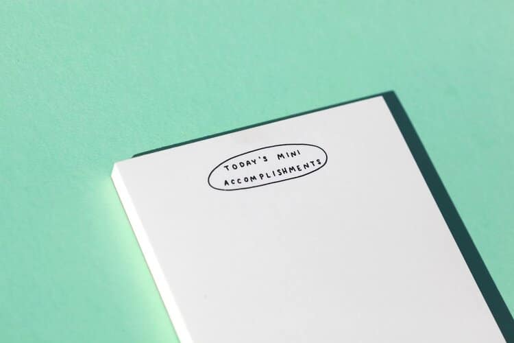 MC Pressure Mini Accomplishments notepad on the happy list