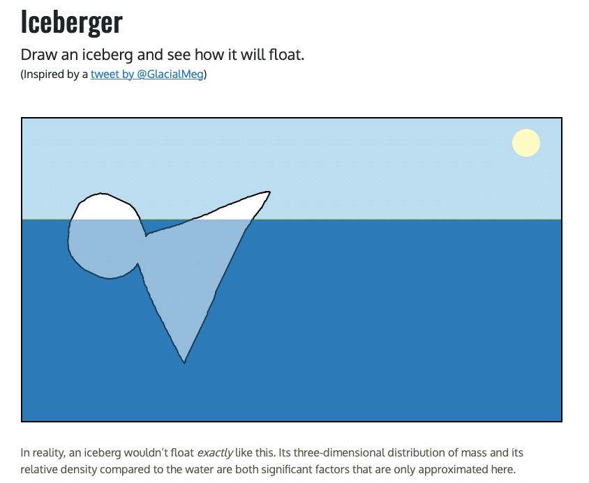 iceberg simulator on the happy list