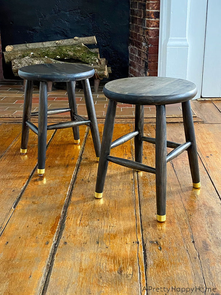 DIY Wood Stool With Brass Leg Tips
