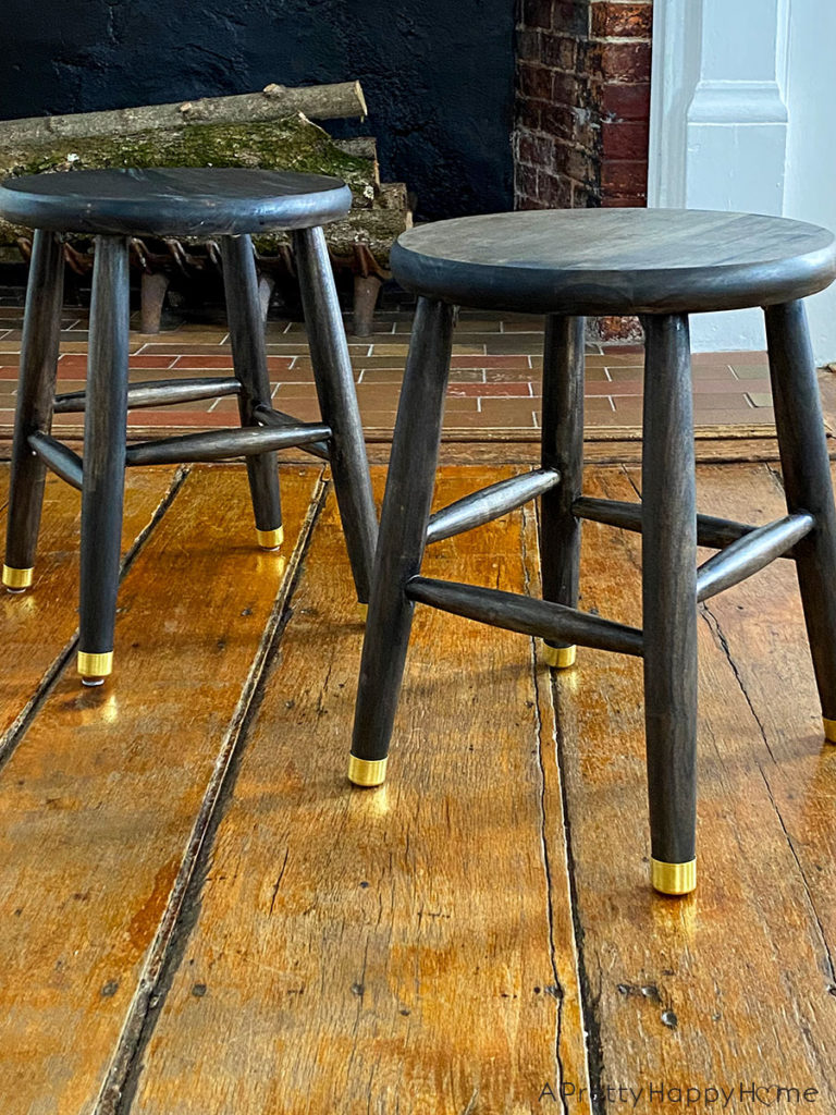DIY Wood Stool With Brass Leg Tips