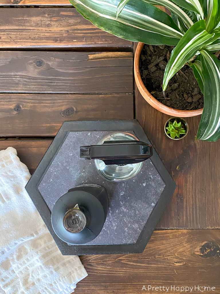diy vinyl tile pedestal stand