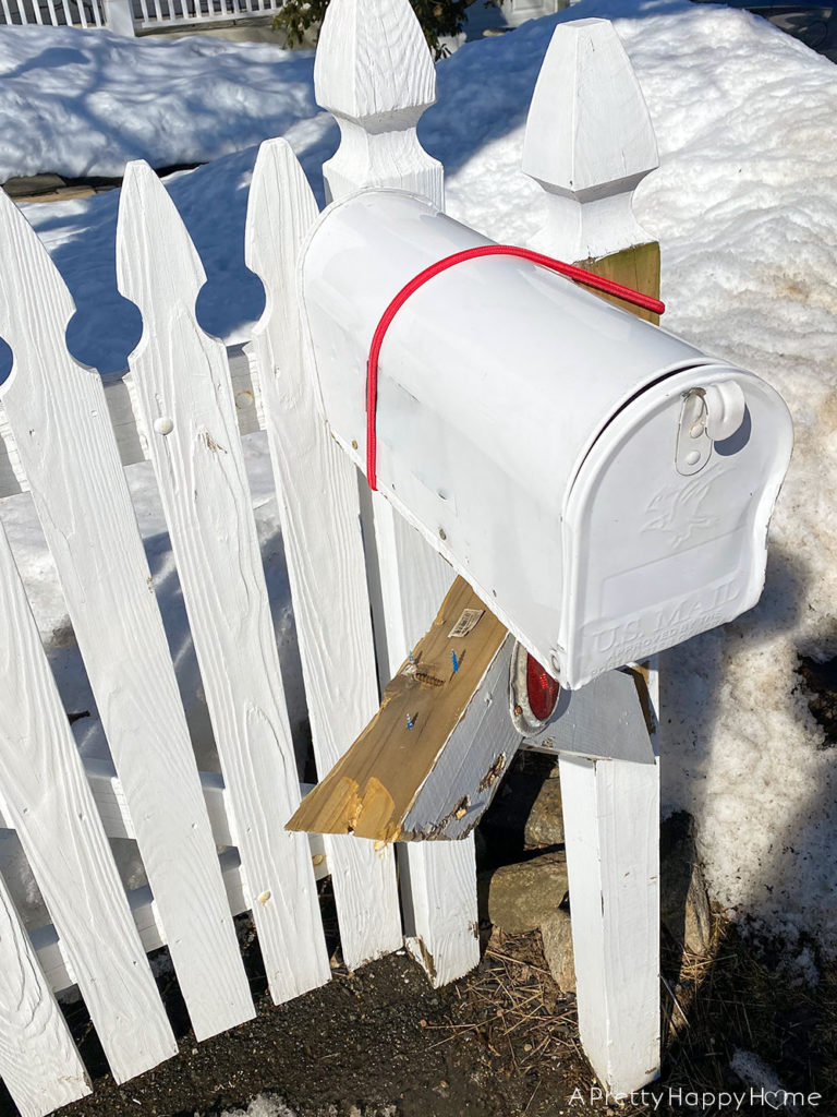 2021 outdoor projects snowplow damaged mailbox