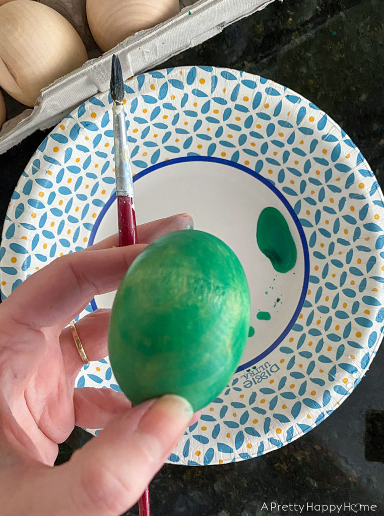 watercolor wood easter eggs