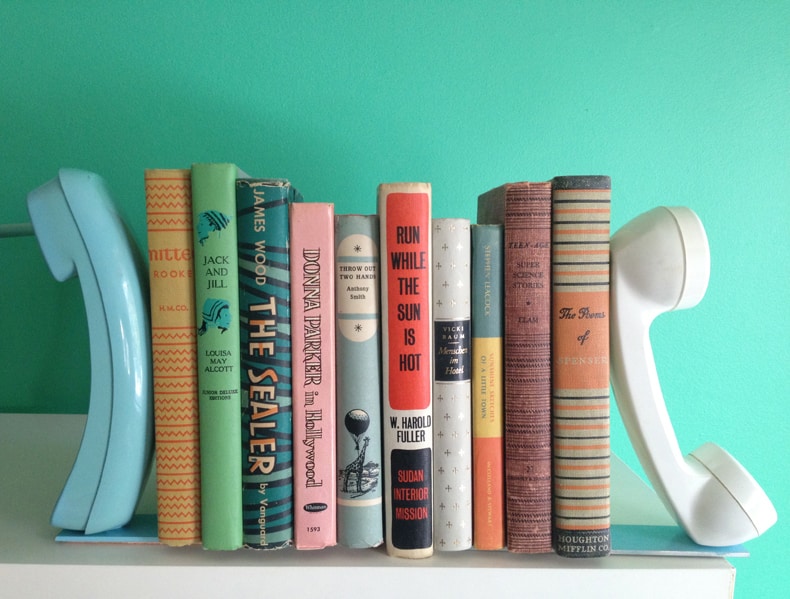 telephone bookend via A Beautiful Mess on the happy list