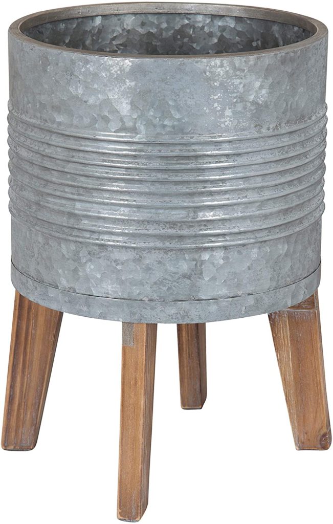 kate and laurel gavri galvanized planter from amazon