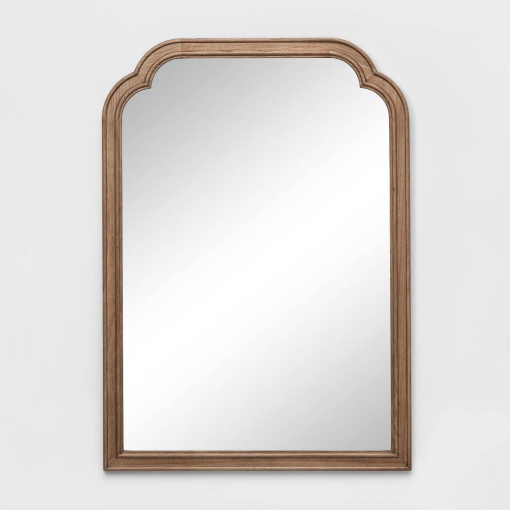 target wood arched mirror