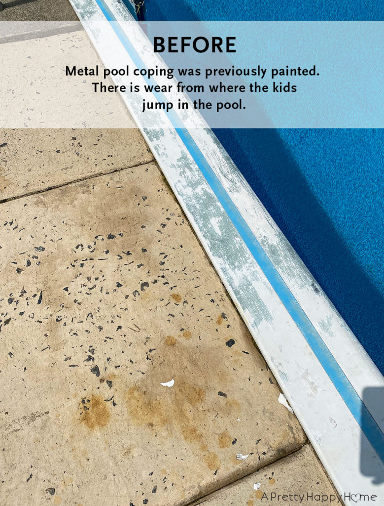 paint metal pool coping with marine paint