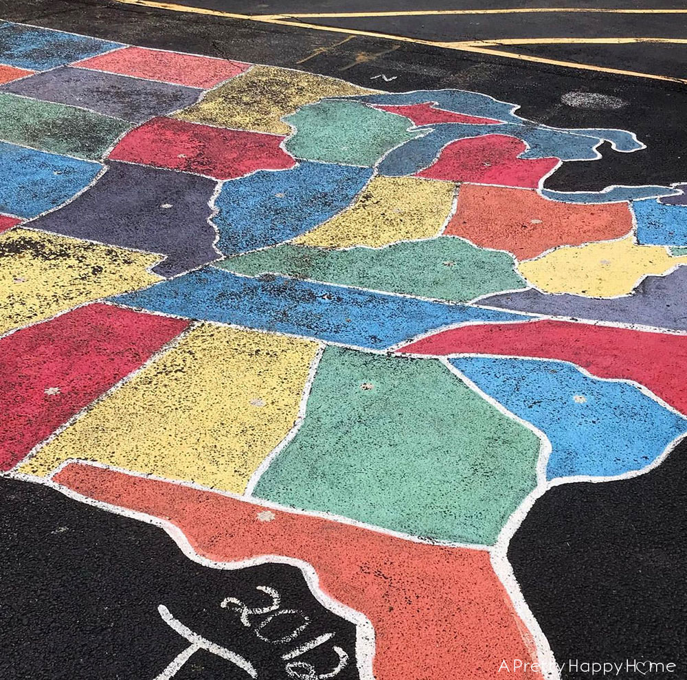 usa map on playground 5 Ways to Help Transition Kids to a New School