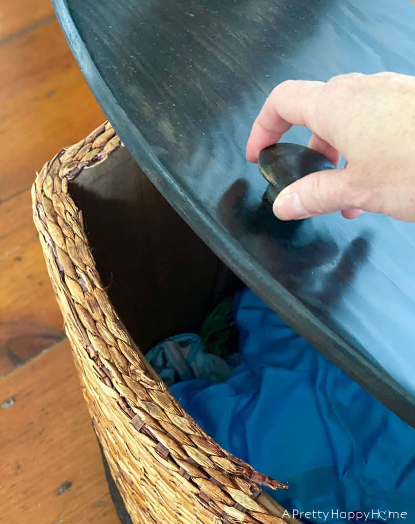 kids doing laundry laundry hamper makeover with wood lid