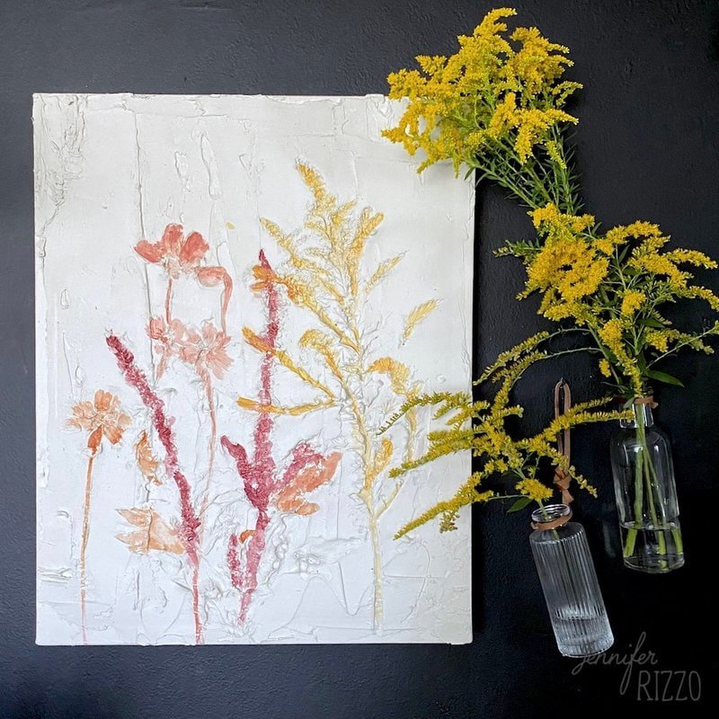 pressed flower abstract art in sparkle jennifer rizzo on the happy list