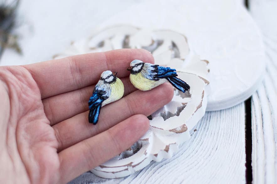 polina laamanen textile artist bird brooch on the happy list