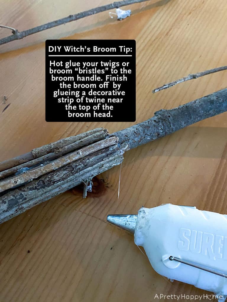 halloween mantel diy witch's broom tip