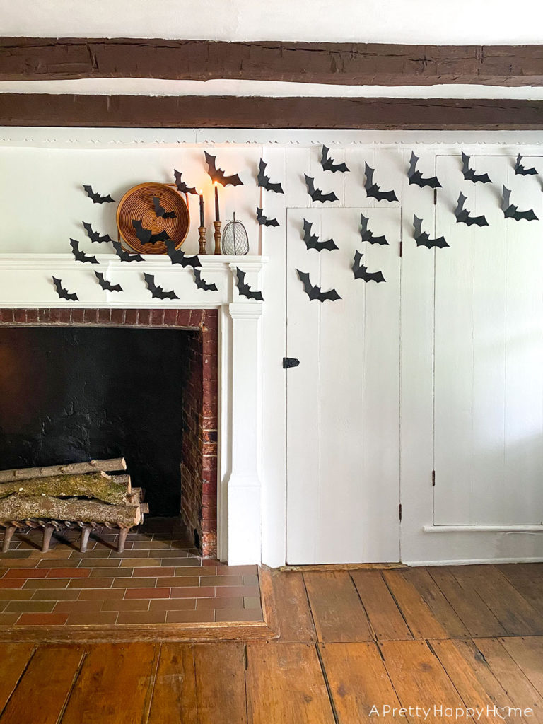 Halloween Mantel With a DIY Witch's Broom