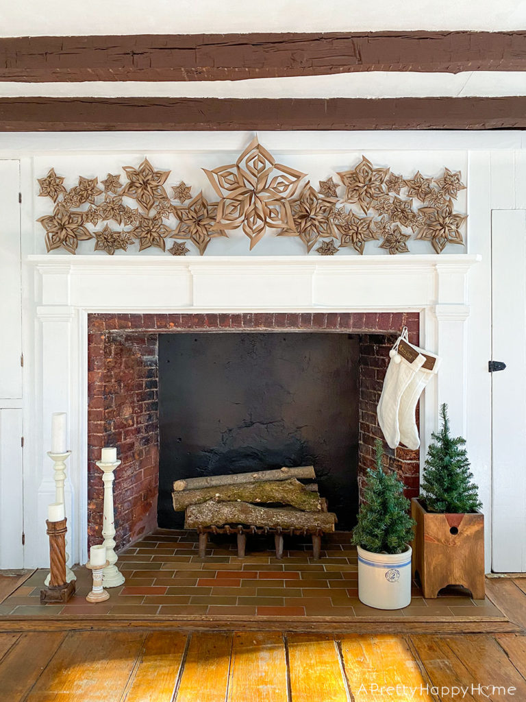 Kraft Paper Snowflake Mantel