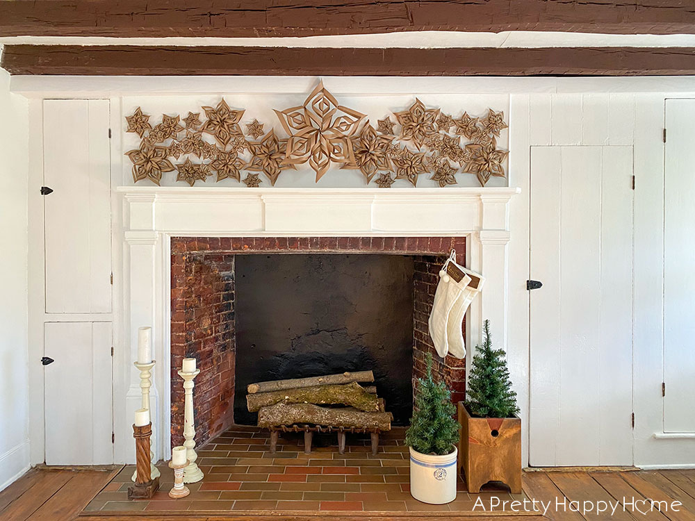 Kraft Paper Snowflake Mantel