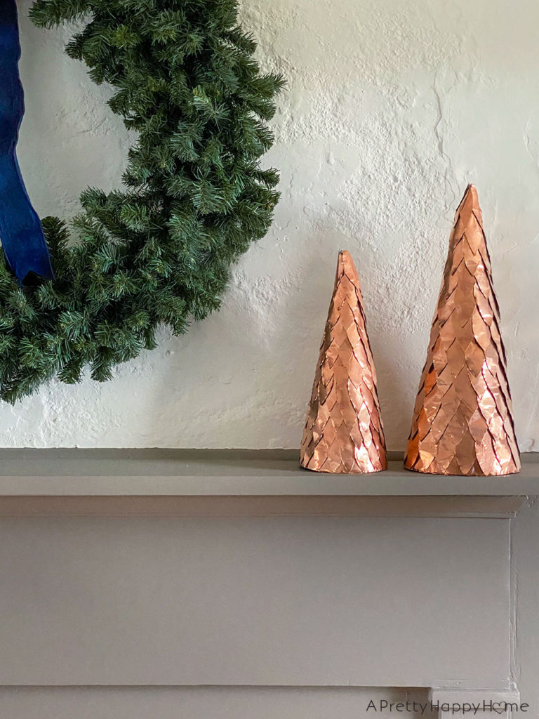 christmas mantel with copper accents copper christmas tree