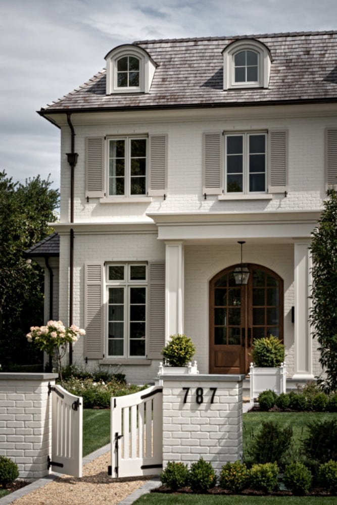 french country home exterior jenny martini design via town and country living on the happy list