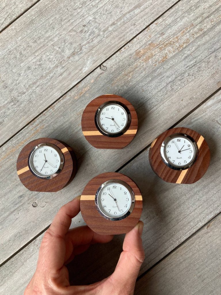 nicandthenewfie tiny wood clock miniature table clocks on etsy