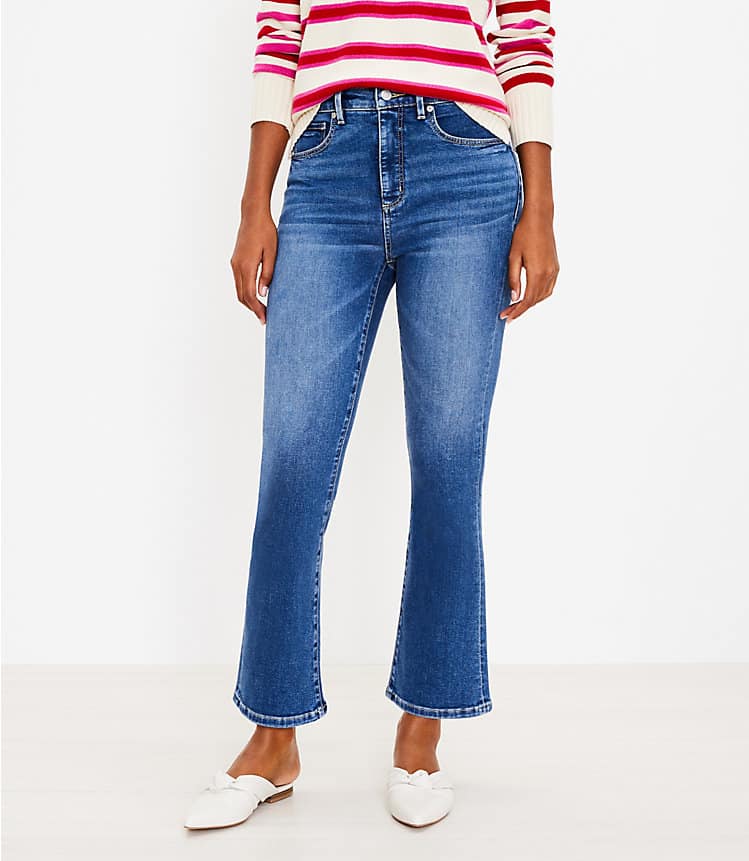 the loft cropped high waisted jeans on the happy list