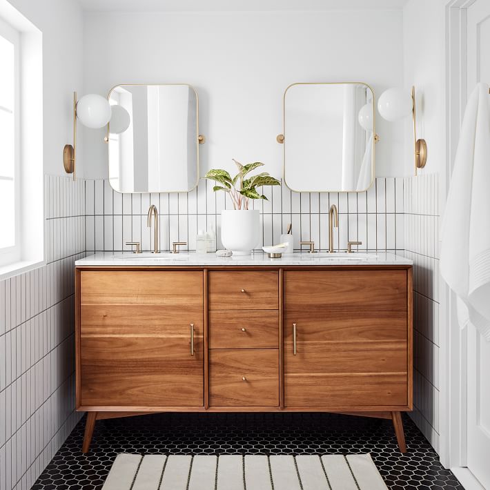 west elm mid century double bathroom vanity on the happy list