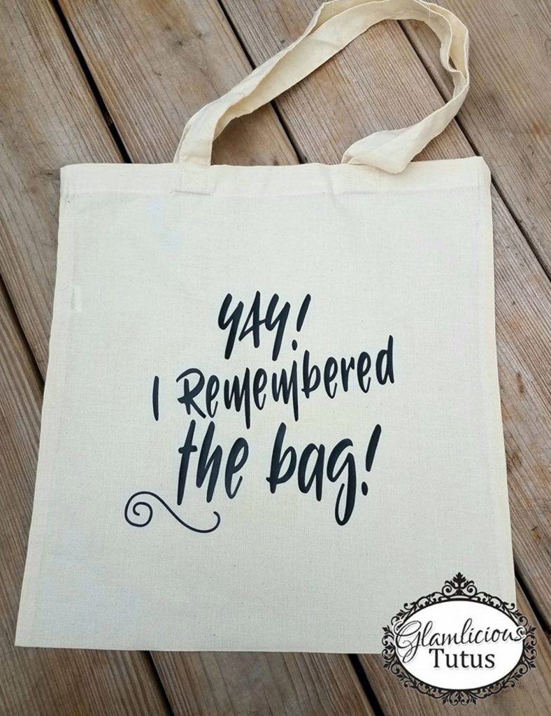 remembered the bag funny reusable shopping bags glamlicious tutus shop via etsy