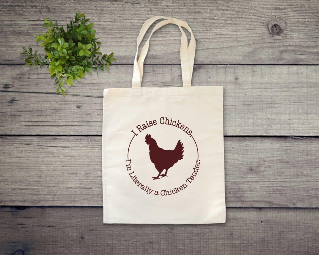 chicken tender funny reusable shopping bags Rambler Arts shop via Etsy