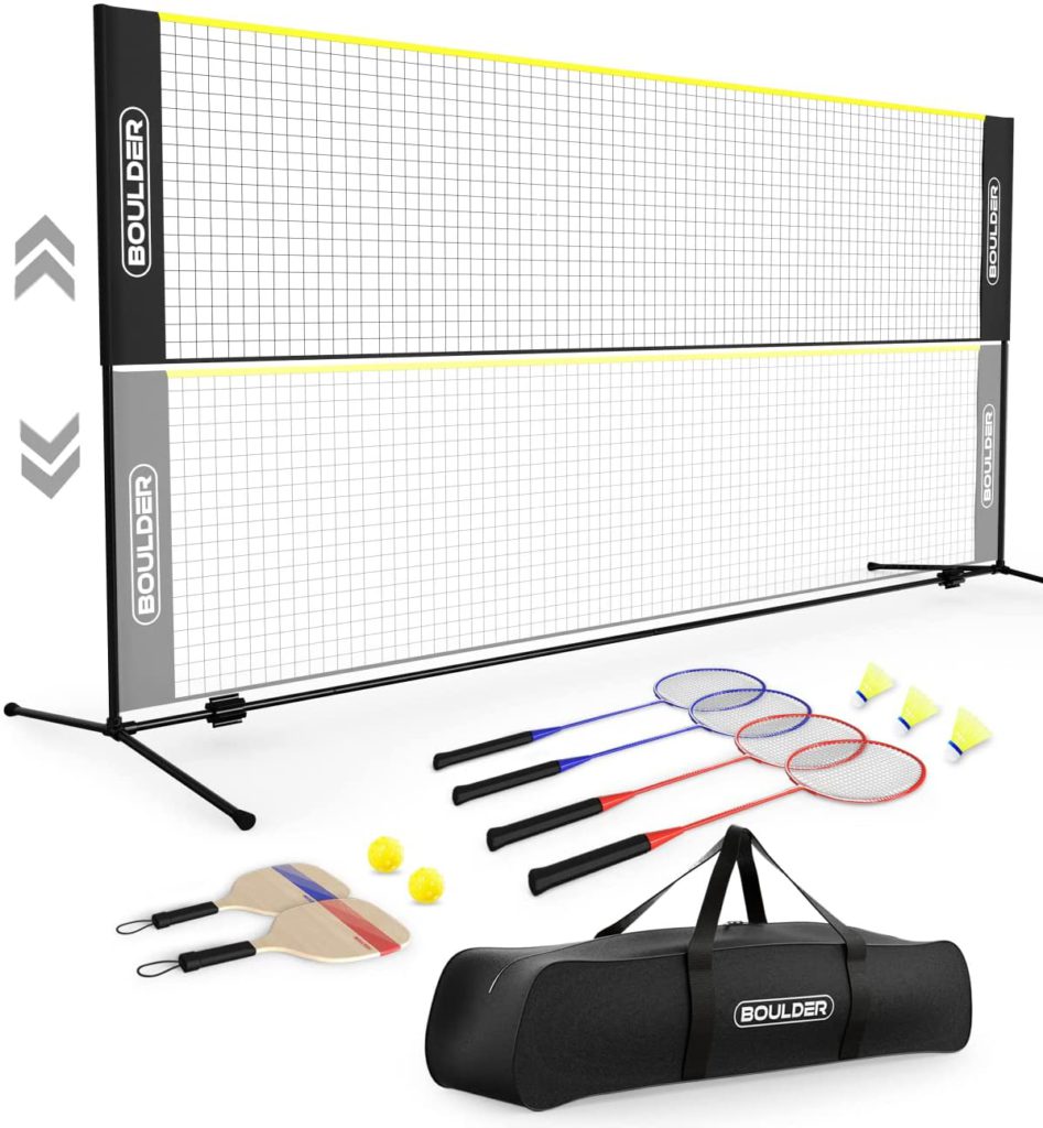 badminton sports net via amazon on the happy list