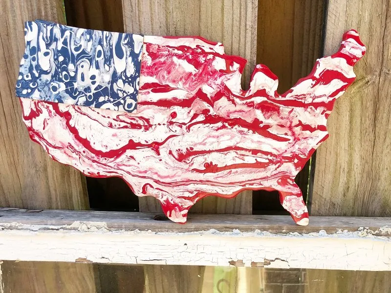 creatively beth paint pour american flag