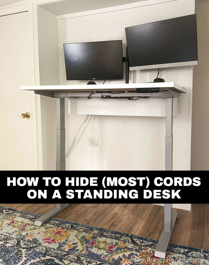 how to hide cords on a standing desk standing desk cord hack