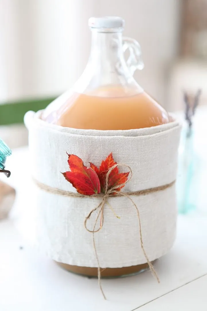 apple cider with leaf orchard wedding via the perfect palette Sarah Park Events photo by Nessa K Photography on the happy list