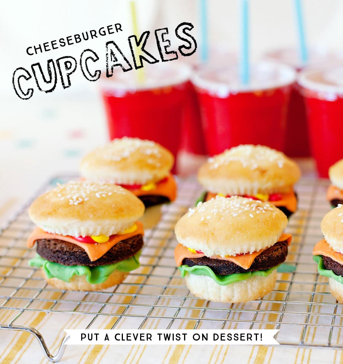 cheeseburger cupcakes hostess with the mostess on the happy list