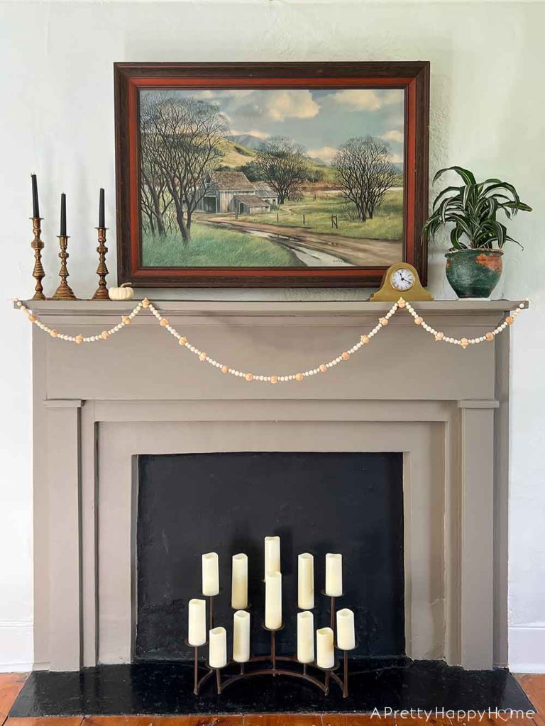 DIY Wood Acorn and Bead Garland how to make a fall garland with wood acorns and wood beads