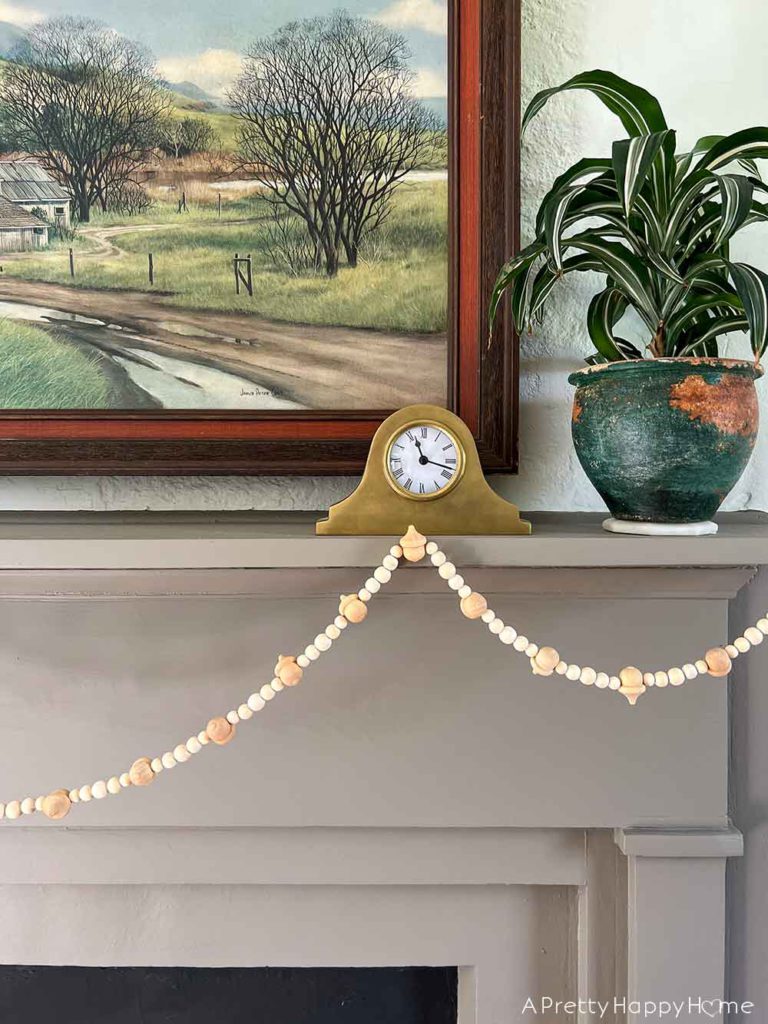 DIY Wood Acorn and Bead Garland how to make a fall garland with wood acorns and wood beads