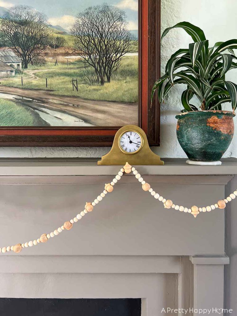 diy wood bead and acorn garland