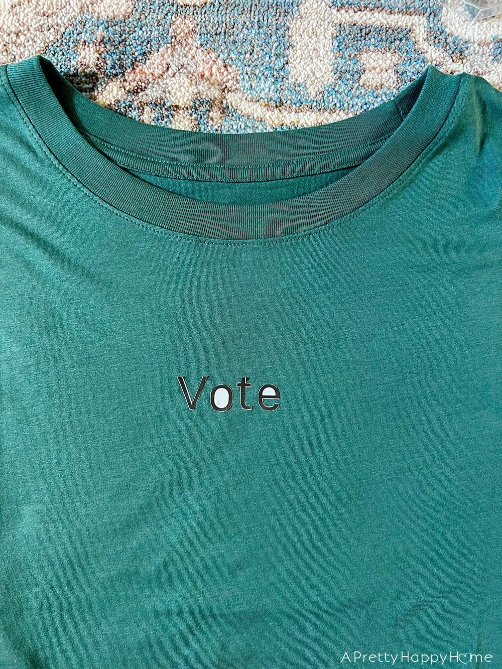 DIY Embroidered Vote T-Shirt how to embroider a t-shirt diy vote t-shirt