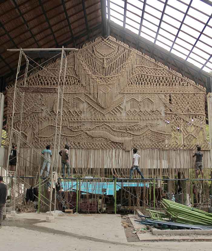 Agnes Hansella macrame artist Bali installation via This is Colossal on the happy list