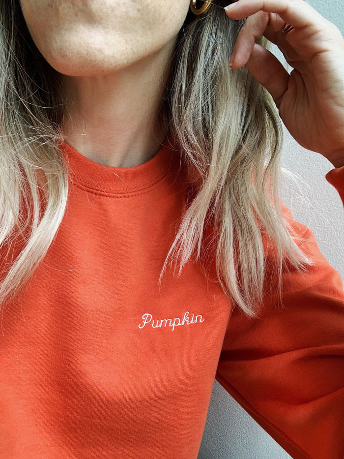 orange pumpkin sweatshirt good scout supply via etsy fun fall finds