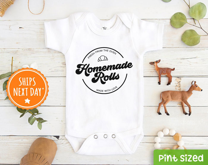 Pint Sized US homemade rolls onesie via Etsy fun fall finds